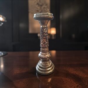 Silver Mirrored Mosaic Candle Holder